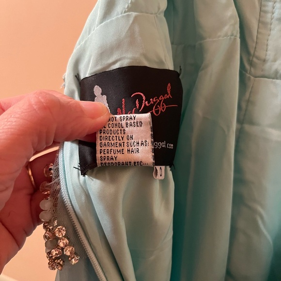 Mac Duggal 50392 Mint Crystal Bodice Gown - Picture 9 of 11